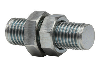 Metal bolt and nuts hardware isolated on transparent background