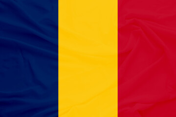 Obraz premium White Fabric Texture Chad Flag