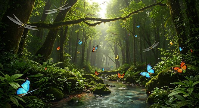 Enchanted Lush Rainforest Pathway.