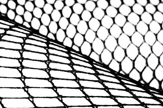 Abstract grunge black and white distressed transparent texture fabric fishnet netting overlay background