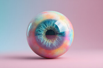 eyeball on pastel background