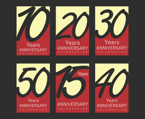 Set of Anniversary logotype design, Anniversary Logo golden laurel for celebration event, invitation, greeting, Infinity logo vector illustration, web template, flyer 