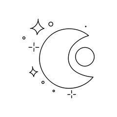 Bohemian linear logos, icons and symbols moon design templates, geometric abstract design elements for decoration.