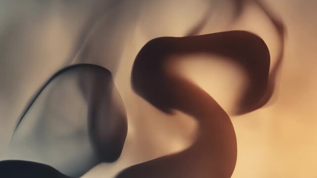 Dark smoke swirling into abstract shapes against a light background evokes themes of pollution, industrial activity, and the escalating price of oil, highlighting environmental concerns