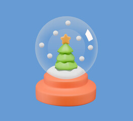Snow globe 3D vector icon