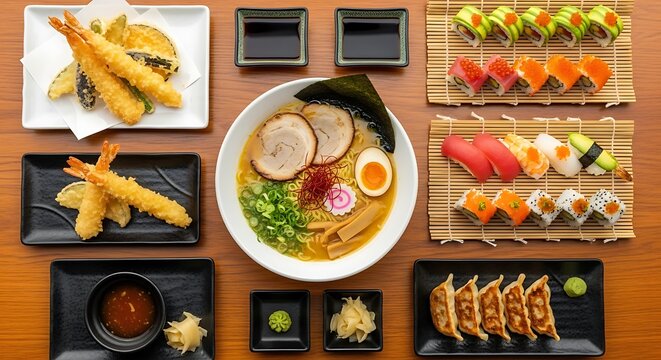 Delicious Japanese Cuisine A Culinary Journey with Ramen, Sushi, and Tempura Delights