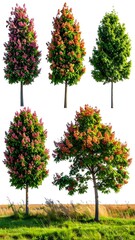 Colorful trees in a row