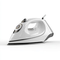 Modern white steam iron with gray accents on a clean white background Appliance