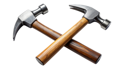 Pair of Construction Hammer Designs in Different Styles isolated on transparent background (2)
