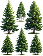 Collection of pine trees