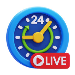 24/7 Live Clock Icon