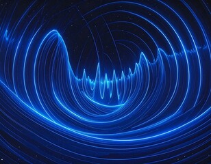 Abstract blue wave patterns in space