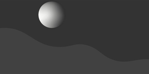 Abstract contemporary aesthetic background set. Boho landscape wall decor. Night artwork, moon, sky, mountains. Minimalist aesthetic. Mid-century flat design.