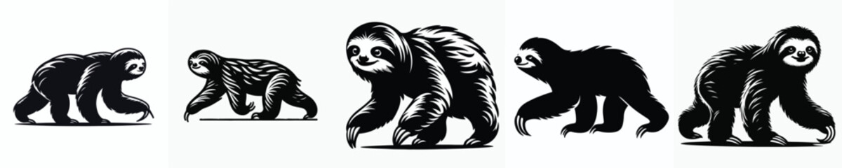 black and white silhouette vector of a gibbon