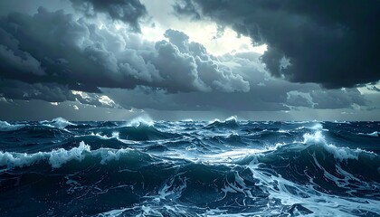 Stormy ocean landscape