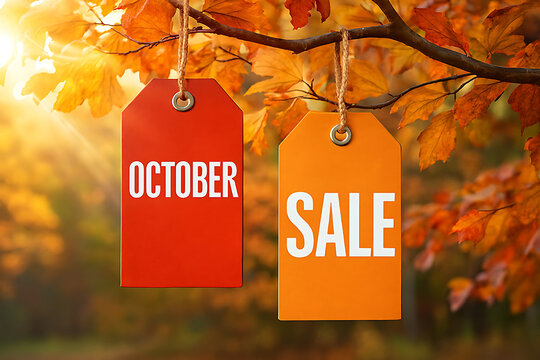 October sale autumn leaves promotion discount offer retail shopping seasonal deals fall savings event specials