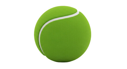 Isolated bright green tennis ball perfect for sports, recreation, practice or championship