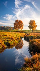 Autumnal stream reflection