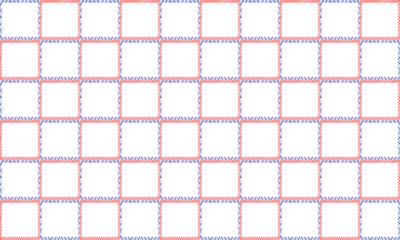 Red and blue block, Seamless Background texture in geometric ornamental style, two tone block square with black border repeat pattern, replete image, design for fabric printing, star grid cross