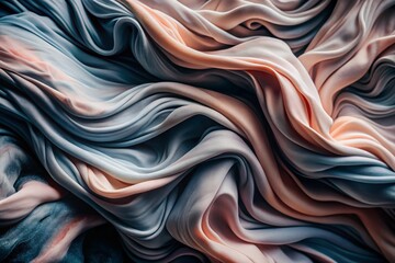 Abstract silk fabric with soft pastel colors and flowing shapes