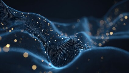 Abstract digital wave of glowing particles (2)