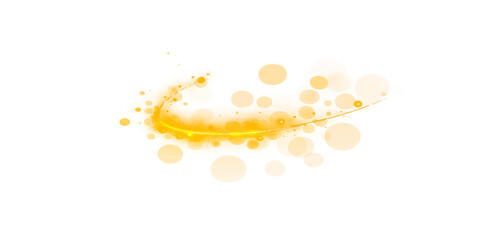 Abstract liquid splash illustration with orange juice texture, gold decoration, and a vibrant yellow color drop pattern