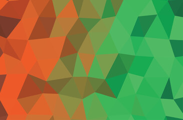 Abstract Geometric Polygonal Pattern with Gradient of Orange to Green Colors background