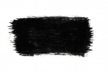 Black charcoal smudged brush stroke texture graphic element, hand drawn grunge smear on transparent background
