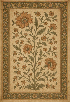vintage floral background, vintage seamless pattern, seamless ornamental pattern, vintage seamless pattern with flowers