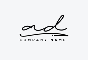 AD Luxury Elegant Signature Style Cursive Script Logo Design for Branding and Identity.
