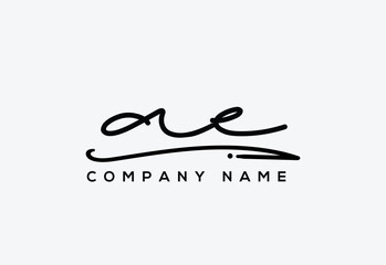 AE Luxury Elegant Signature Style Cursive Script Logo Design for Branding and Identity.