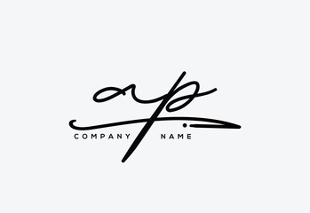 AP Luxury Elegant Signature Style Cursive Script Logo Design for Branding and Identity.