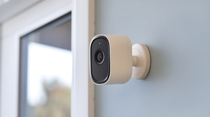 Wireless Security Camera Installation on Wall: Enhanced Home Surveillance Solution and Security.