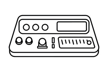 Outline Electronic Control Panel Icon for Technology Industrial Interface and Science Designs