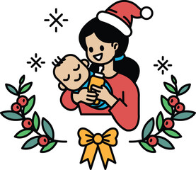 A woman is holding a baby and smiling