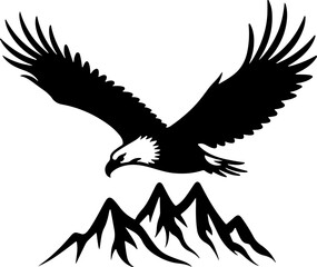 Fototapeta premium Bald Eagle Perched on Mountain Vector Bundle