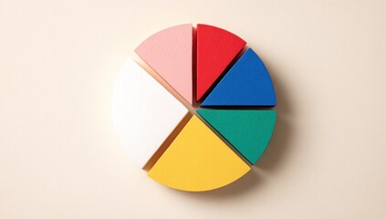 Colorful pie chart illustration representing data segments and proportions.