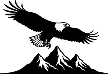 Bald Eagle Perched on Mountain Vector Bundle