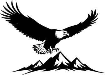 Bald Eagle Perched on Mountain Vector Bundle