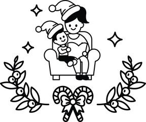 A man and a child are sitting on a couch