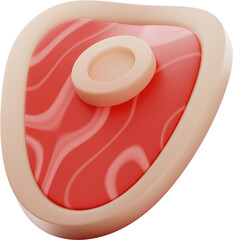 Isolated 3D Render of a Stylized Red and White Food Icon with Transparent Background Illustrating Food Item Design Element Graphic