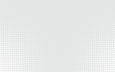 Abstract light blue blurred background horizontal panoramic web banner. Halftone corner texture. Subtle pattern. Digital polka. Dots gradation. Vector illustration