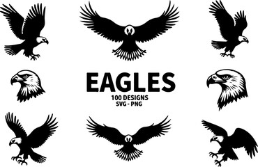 Eagle Silhouette Collection: Majestic Birds in Flight