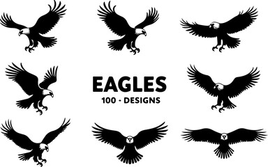 Eagle Silhouette Collection: Majestic Birds in Flight