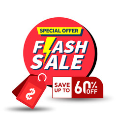 Flash sale poster vector background up to 60%. Flash sale background design for banners, posters, advertising, and marketing.