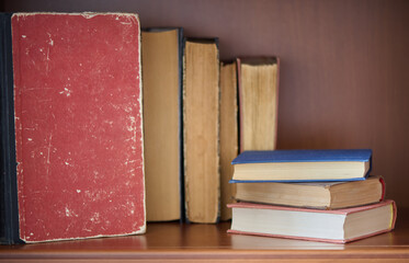 Old books on a shelf