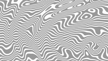Naklejka premium Abstract optical illusion pattern with wavy grey and white stripes creating a sense of depth