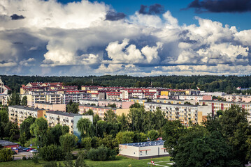 Fototapeta premium Gizycko town, Warmia and Mazury region seen from historic water tower, Poland