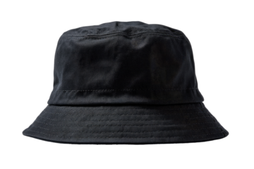 Dark navy bucket hat, flat-brimmed