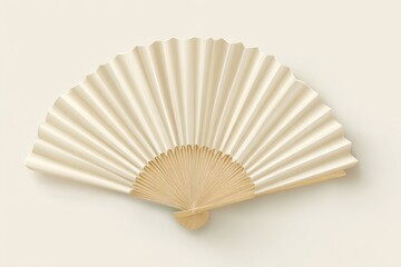 Cream-colored paper fan, light background